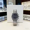 Nuevo Reloj Multifuncional de Cuarzo para Hombre Ojo Izquierdo y Derecho Esfera Grande Correa de Cuero Correa de Acero Inoxidable Calendario Venta al por Mayor