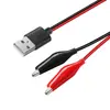 Cabo de Teste USB para Garra Jacaré Vermelho e Preto Clipe Médio Cabo de Alimentação 2468 22AWG Baixa Tensão Conexão DC