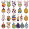 Venda Quente Transfronteiriça Páscoa Gotejamento de Óleo Liga de Zinco Coelho Cartoon Ovo Pingente Pingente Pulseira DIY Acessórios de Joias