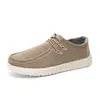 Mocasines de talla grande para hombre, zapatos casuales de lona, zapatos de slip-on para conducir, zapatos casuales unisex, grises y negros