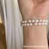 Color extraordinario lavado a mano sin elegir calidad de retroalimentación perla natural elástico simple versátil pulsera de oro americano 14K