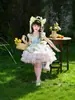VestidoLolita Floral de Renda Estilo Fada para Meninas Verão 2026 Novo Estiloso Vestido Princesa Bufante para Bebê Tendência