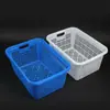Cesta Extra Grande Engrosada Cesta Rectangular de Plástico Caja de Volteo Cesta de Almacenamiento para Ropa y Artículos Diversos Cesta de Almacenamiento Cesta para Lavar Verduras