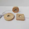 Adorno Creativo de Madera Maciza Redonda Luminoso LED Carga USB Luz Nocturna Táctil Cumpleaños de Pareja Festival Base Luminosa
