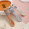 Mestre Mengmeng Desenho Alpaca Infantil Silicone Colher Macia Bebê Neonatal Alimentação com Água Colher Pequena Colher de Alimento Complementar Infantil