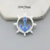 Accesorios DIY serie estilo océano resina cangrejo pantuflas delfín hueso de pez ancla botella a la deriva colgante