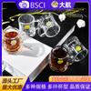 Mini Tarro de Cerveza de Vidrio Estilo Ins con Asa Vaso para Licores Vaso de Vidrio Fondo Grueso Vaso Pequeño para Postre Mini Vaso para Shochu