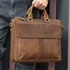 Maletín de hombre personalizado de piel de Caballo Loco, bolso de negocios vintage, bolso de viaje y de cercanías para hombre, bolso de ordenador de piel auténtica.