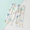 Calça Capri de Verão Infantil com Abertura Inferior para Meninos e Meninas, Calça Fina Acima do Joelho para Crianças de 0 a 3 Anos, Calça de Casa 100% Algodão