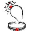 Traje de Renda Estilo Escuro Feminino para Halloween Faixa de Cabeça Personalizada Conjunto Completo de Adereços de Alta Qualidade Grampo de Cabelo Adereços Populares para Fotos