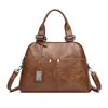 Bolsa de mão vintage transfronteiriça, bolsa transversal, bolsa com padrão de lichia, bolsa tote macia de couro com múltiplos compartimentos, bolsa de ombro, venda quente no atacado