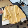Calidad garantizada, seda, rejuvenecedor, estilo chino nuevo, elegante, estilo chino tradicional, blusa de manga doblada, abrigo talla grande para mujer, con un toque de alta gama