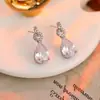 Brincos de Zircônia Gota d'Água de Alto Luxo Brincos Franceses Super Brilhantes Luxo Leve Temperamento de Ponta Brincos de Nicho Atacado Mulheres