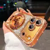 Adecuado para funda de teléfono con perforación lateral para iPhone 18Pm con purpurina degradada, Nueva cubierta protectora Apple 17, Soporte de poni 1615