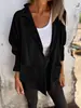 2026 Aliexpress Otoño e Invierno Europeo y Americano Saco Pequeño Sudadera Chaqueta Casual Simple Solapa Chaqueta de un Solo Botón para Mujer