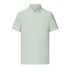 Camisa polo masculina estilo casual profissional, seda gelada de secagem rápida, sem costura, manga curta, top para o dia a dia e trabalho