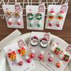 Dibujos Animados Lindo Navidad Clip para la Oreja Niña Aretes Combinables Sin Aretes para Ancianos Alce Niños Joyería para Bebé