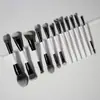 Transfronterizo Nuevo Doble Cabeza Individual Base Rubor Lana Suave Herramienta de Belleza para Maquillaje Acabado Pincel de Maquillaje Pincel Negro y Blanco