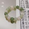 Nova pulseira feminina de contas verdes estilo chinês, imitação de Bodhi, enrolada no dedo, contas macias de Buda, rosário, pulseira de placa para brincar, pulseira da moda para casal