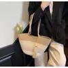 Bolsa de Algodão Tecida Grande Capacidade Bolsa de Ombro Litoral Vazada Bolsa de Mão Bolsa Feminina Transversal Tote Bag Corda de Algodão Palha Tecida