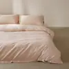 Juego de Cama de Cuatro Piezas de Algodón Puro Cepillado Espeso de Alta Gama, Hilo 60S, 100% Algodón, Ropa de Cama de Lujo Ligero, Funda de Edredón de Color Sólido