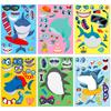 Transfronterizo 6 hojas/paquete pegatinas rompecabezas cara de tiburón que cambia de color DIY Amazon pegatinas para niños pegatinas de dibujos animados de vida marina
