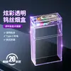 Caja de cigarrillos transparente con luz ambiental visible para 20 cigarrillos, integrada con encendedor recargable, desmontable, universal, tapa abatible, resistente a la presión