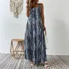 Primavera y verano 2023 Europa y Estados Unidos transfronterizos nueva ropa de mujer Amazon estación independiente moda femenina vestido de tirantes estampado mujer