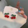 Brincos de cereja doces ~ 2021 primavera e verão brincos de nova moda Meninas brincos de estudante coringa fofos clipe de orelha