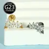 Liga de Titânio Completa Zircônia Incrustada Rosca Interna Brinco de Osso da Orelha Stud para Lábio Piercing de Cartilagem Corporal Brinco de Titânio F136 Joia para Orelha