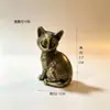 Gato pequeno transfronteiriço, cor latão, estatueta de gato deitado, pet de chá bronze antigo vintage, presente, artesanato, colecionável
