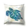 Funda de Almohada de Poliéster Funda de Cojín Piel de Durazno Vida Marina Hipocampo Pulpo Estampada Funda de Almohada de Cama Funda de Cojín de Mesita de Noche QTA40