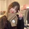 Directo de fábrica, bufanda de punto cálida de invierno con un tacto de alta gama, versátil, estilo coreano, a la moda, simple, bufanda rosa de cachemira sintética