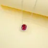 Colar de rubi cultivado em prata s925, joia com pingente da moda, estilo de luxo leve para o dia a dia de mulheres