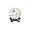 Prato decorativo de cerâmica de búfalo com desenho preto e branco de Jingdezhen, prato decorativo moderno e simples para mesa de casa