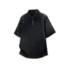 Verano Estilo Americano Moderno Estrella Tie-Dye con Cremallera Manga Corta para Hombre Nuevo Holgado Elegante Casual Top de Media Manga Venta al por Mayor