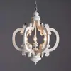 Suministro Transfronterizo de Candelabros de Madera Estilo Country Americano para Sala de Estar, Comedor, Dormitorio y Vestidor, Lámparas Vintage con Acabado Envejecido