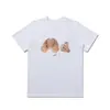 Versão Correta da Camiseta Pronta Redonda de Manga Curta Solta Palm Palm Angels Estampa de Letras Splash Transfronteiriça