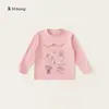 Piezas de 1,5 kgRopa para niños, camisetas para niños, tops de otoño para niñas, tops versátiles de cuello redondo, camisetas básicas de manga larga para niños