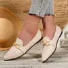 Moda plus size transfronteiriça novos mocassins respiráveis de bico fino para mulheres, sapatos casuais slip-on de cor sólida estilo preguiçoso em estoque