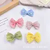Accesorios de lazo de colores pastel, productos semiacabados y pajaritas de doble capa a cuadros perlados para accesorios de bricolaje para ropa, zapatos, calcetines y sombreros