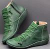 Botas Femininas de Tamanho Grande para Comércio Exterior Outono e Inverno 2020 Novo Estilo Tira Fina Botas Curtas Casuais Botas Femininas Sola Reta Estação Independente Botas Femininas de Sola Reta Tendência