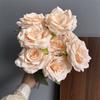Buquê de 9 rosas de diamante para casamento, flores artificiais, flores de cenário, sala de estar, flores artificiais, decoração de mesa de hotel
