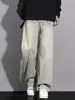 Calça Jeans Masculina com Degradê Reto Primavera e Verão Solta Casual Tendência Americana Retro Juventude Calças Masculinas