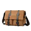 Nueva Moda Coreana Casual Lona Bolso de Hombre Práctico de Negocios Hombro Cruzado Bolso de Hombre Retro Estudiante Mochila Escolar