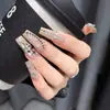 Acessórios de Unha Cruzados de Liga Estilo Punk Retrô Brilhantes Coração Gótico Strass para Unhas Acessórios Vestíveis 3D Atacado