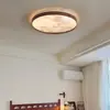 Nueva Lámpara de Techo Redonda Estilo Chino Madera Maciza Estilo Mid-Century Retro Habitación Principal Dormitorio Sala de Estar Lámpara de Techo de Nogal