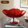 Nova Fruteira de Pé Alto da Temu para Uso Doméstico, Prato de Petiscos para Sala de Estar, Fruteira em Formato de Pétala, Prato para Frutas Secas e Doces de Mesa de Centro
