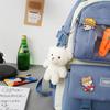 Mochila Escolar para Mujer Nueva de Cinco Piezas de Lona Mochila para Estudiante Versión Coreana Harajuku Gran Capacidad Mochila de Campus Venta al por Mayor Transfronteriza