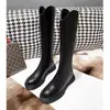 Botas altas de alta costura para mujer, nuevo estilo de otoño para mujeres petite, botas de montar de suela gruesa, botas Martin, botas largas de suela plana